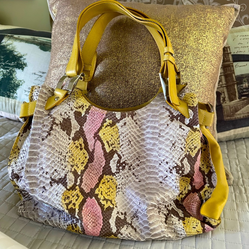 Ripani multi colored faux snake tote bag